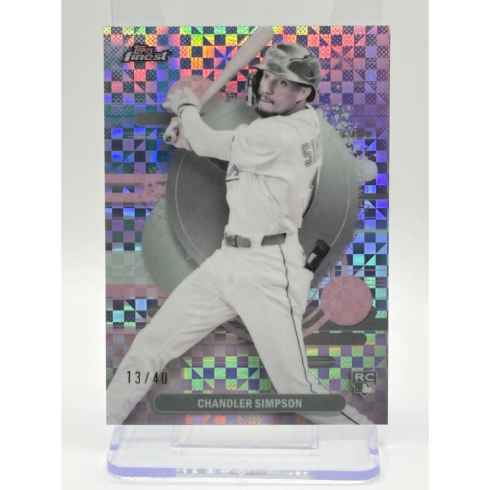 2025 Topps Finest Chandler Simpson Rookie Pearl X-Fractor 13/40 SP Rays RC